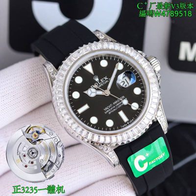 C Factory Rolex Yacht-master 3235 Movement 42mm Diamond Bezel Oysterflex Watch